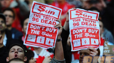 אוהדי ליברפול נגד עיתון ´הסאן´ (GettyImages)