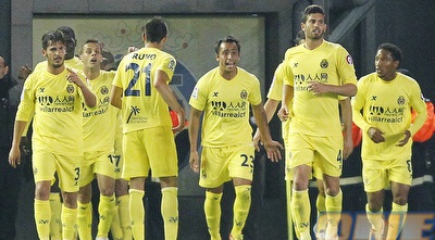 שחקני ויאריאל חוגגים שוויון (רויטרס)