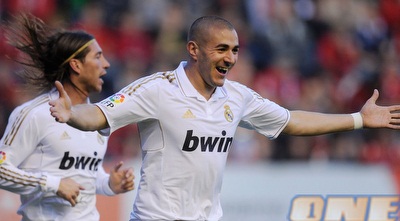 קארים בנזמה חוגג את שער היתרון (GettyImages)