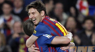 מסי חוגג את השער (GettyImages) מסי חוגג את השער (GettyImages)