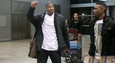 ריצ´ארד הנדריקס וקית´ לנגפורד הבוקר בנתב&qout;ג. בלאט לא יופתע אם הסנטר ימשיך (חגי ניזרי)