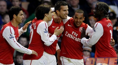 בניון והחבר´ה מארסנל חוגגים 0:2 (GettyImages) בניון והחבר´ה מארסנל חוגגים 0:2 (GettyImages)