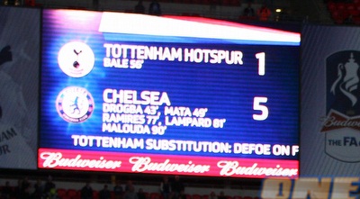 לוח התוצאות בוומבלי (GettyImages) לוח התוצאות בוומבלי (GettyImages)