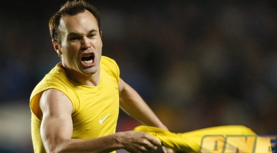 אינייסטה חוגג שער של גמר (רויטרס)