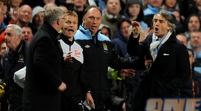 פרגוסון ומנצ´יני מתעמתים (GettyImages)