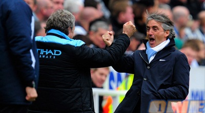 רוברטו מנצ´יני חוגג אליפות (GettyImages)