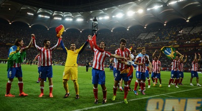 שחקני אתלטיקו מדריד חוגגים את הזכיה בתואר (GettyImages) שחקני אתלטיקו מדריד חוגגים את הזכיה בתואר (GettyImages)