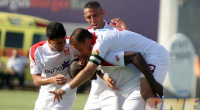 דמאו חוגג מול נתניה. (חגי ניזרי)