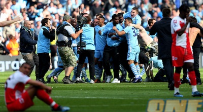 שחקני מנצ´סטר סיטי בטירוף (GettyImages)