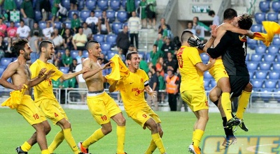 שחקני אשדוד בטירוף. הקבוצה עברה שינויים פרסונאליים (יניב גונן)