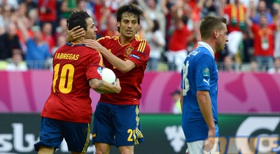 פברגאס ודה סילבה. בידיהם הפקיד דל בוסקה את ההתקפה הספרדית (GettyImages)