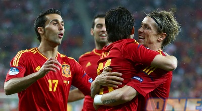 טורס חוגג עם סילבה (GettyImages)