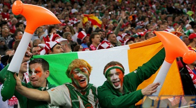 האוהדים האירים בטירוף למרות התבוסה (GettyImages)