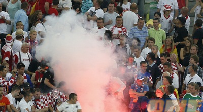 העשן ביציעי קרואטיה (GettyImages)