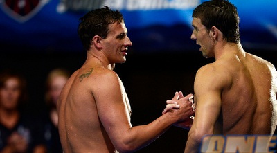 מייקל פלפס וראיין לוכטה. הפעם פלפס ניצח (GettyImages)