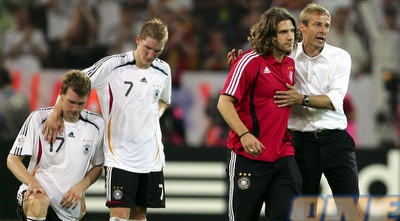 האכזה של גרמניה מ-2006. מעולם לא ניצחו את איטליה במשחק רשמי (GettyImages)