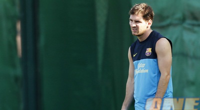 מסי לוקח את הזמן באימון (רויטרס) מסי לוקח את הזמן באימון (רויטרס)