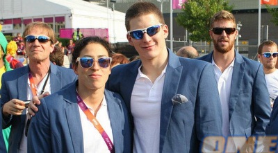 עמית עברי ואמרי גניאל בטקס ההנפה (הוועד האולימפי) (ONE)