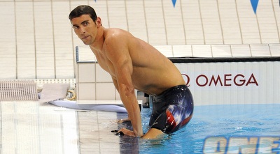 מייקל פלפס לא מאמין שזה קורה לו אחרי שסיים רביעי (GettyImages)