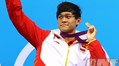 סון יאנג הנרגש. השחיין המרשים ביותר בתחרויות (GettyImages) סון יאנג הנרגש. השחיין המרשים ביותר בתחרויות (GettyImages)