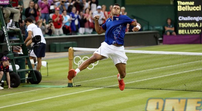 ג´ו וילפרד טסונגה חוגג ומשחרר הרבה קיטור (GettyImages)