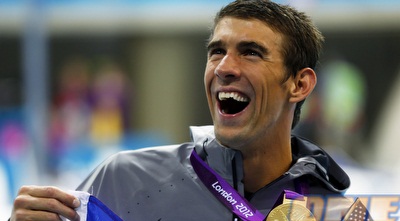 מייקל פלפס חוגג. הגדול מכולם (רויטרס)