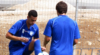 אייבינדר ואיציק כהן באימון. 