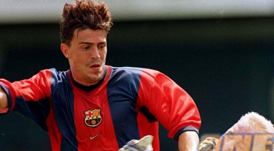 אוסקר גארסיה במדי ברצלונה. כבש באותו 0:7 (רויטרס)