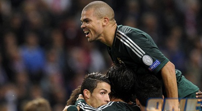 פפה והחברים לאחר השער של רונאלדו (רויטרס)