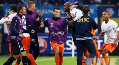 שחקני מונפלייה יוצאים מגרדם לאחר שער השוויון הדרמטי (GettyImages)