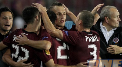 שחקני ספרטה חוגגים (רויטרס)