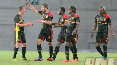 שחקני בלגיה חוגגים שער נפלא, לא הספיק להם מול חניכיו של גיא לוזון (משה חרמון)