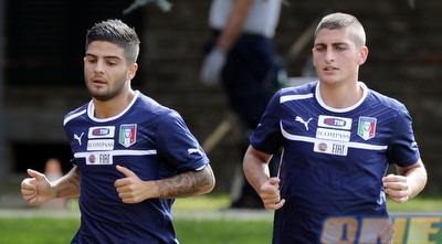 אינסיינה עם וראטי במדי נבחרת איטליה (GettyImages)