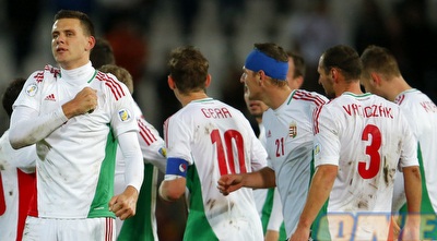 שחקני הונגריה חוגגים. יכולה לעזור לנו מאוד (רויטרס)