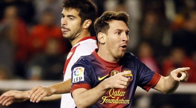 ליאו מסי בשבת. חגג 301 שערים בקריירה, והרגל עוד נטויה (רויטרס)