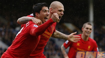 סוארס חוגג. מויס דווקא אהב את ההתגרות שלו (רויטרס)