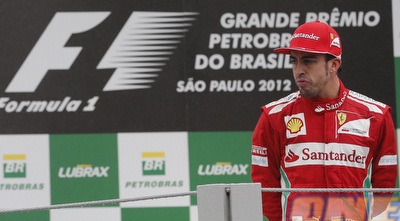 פרננדו אלונסו בברזיל. פרארי לא מתכוונת לערער, בינתיים (רויטרס)