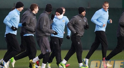 מנצ´סטר סיטי באימון (רויטרס)