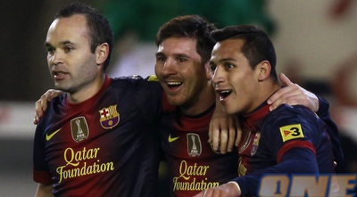 סאנצ´ס, אינייסטה, מסי (רויטרס) סאנצ´ס, אינייסטה, מסי (רויטרס)