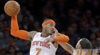 כרמלו אנתוני. שלט בדרבי (רויטרס)