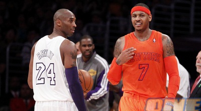 כרמלו אנתוני וקובי בראיינט. החברים הטובים ישחקו ביחד? (רויטרס) כרמלו אנתוני וקובי בראיינט. החברים הטובים ישחקו ביחד? (רויטרס)