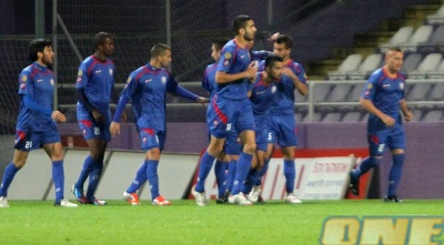 שחקני הפועל אשקלון חוגגים (חגי ניזרי)