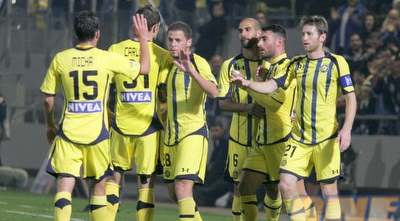 שחקני מכבי. יחגגו אליפות בתום העונה? (משה חרמון) שחקני מכבי. יחגגו אליפות בתום העונה? (משה חרמון)