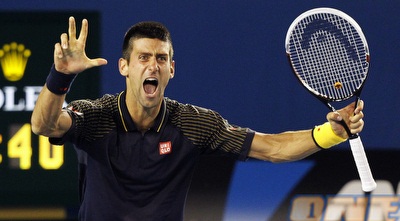 ג´וקוביץ´ מסמן שלוש זכיות. הישג מדהים לסרבי (רויטרס)