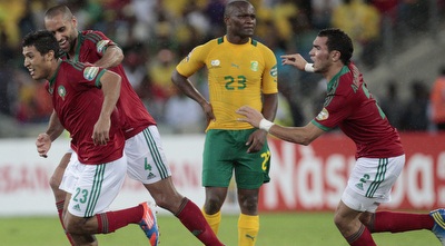 שחקני מרוקו חוגגים. מוקדם מידי (רויטרס)