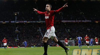 רובין ואן פרסי חוגג (רויטרס)