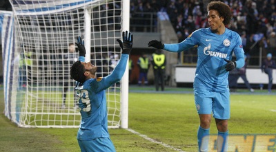 אקסל ויטסל חוגג עם האלק (רויטרס) אקסל ויטסל חוגג עם האלק (רויטרס)