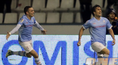 מריו ברמחו (ימין) חוגג. ניצחון גדול לסלטה ויגו (רויטרס) מריו ברמחו (ימין) חוגג. ניצחון גדול לסלטה ויגו (רויטרס)