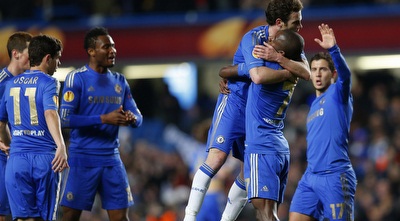 שחקני צ´לסי חוגגים (רויטרס) שחקני צ´לסי חוגגים (רויטרס)