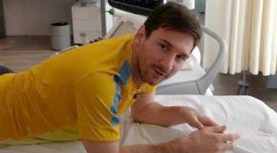 ליאו מסי בבדיקות. בברצלונה יכולים להירגע (מתוך פייסבוק) 